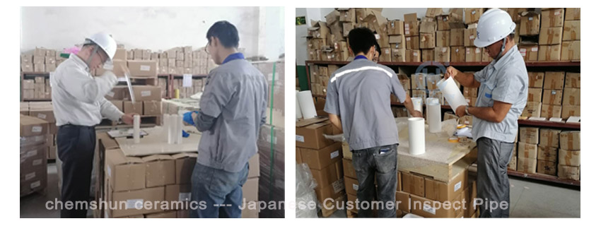Japanese Customer inspect pipe 